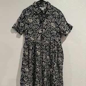 Vintage dark blue and white Serengeti catalog sz L vintage dress